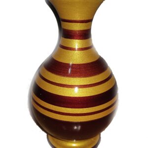 Elegant Golden and Red Flower Pot – Small Decorative Vase for Home Décor