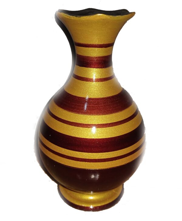 Elegant Golden and Red Flower Pot – Small Decorative Vase for Home Décor